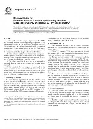 Standardhandbuch für die Analyse von Schussrückständen mittels Rasterelektronenmikroskopie/energiedispersiver Röntgenspektrometrie