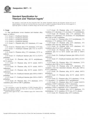 Standardspezifikation für Titan und Titanbarren