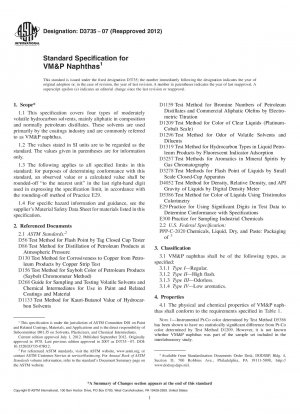Standardspezifikation für VM&P-Naphthas