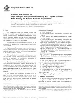 Standardspezifikation für hochfeste Ausscheidungshärtung und Duplex-Edelstahlverschraubung für Spezialanwendungen