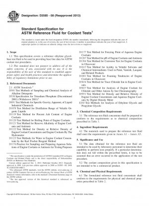 Standardspezifikation für ASTM-Referenzflüssigkeit für Kühlmitteltests
