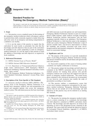 Standardpraxis für die Ausbildung des Rettungssanitäters lpar;Basicrpar;