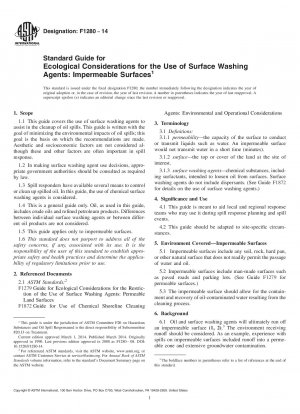 Standardleitfaden für ökologische Überlegungen zur Verwendung von Oberflächenwaschmitteln: Undurchlässige Oberflächen