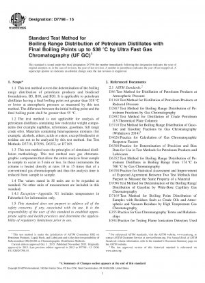 Standardtestmethode für die Siedebereichsverteilung von Erdöldestillaten mit Endsiedepunkten bis zu 538 °C durch ultraschnelle Gaschromatographie (UF-GC)
