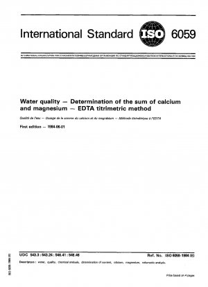 Wasserqualität; Bestimmung der Summe von Calcium und Magnesium; EDTA-titrimetrische Methode