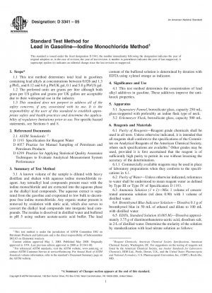 Standardtestmethode für Blei in Benzin-Jodmonochlorid-Methode