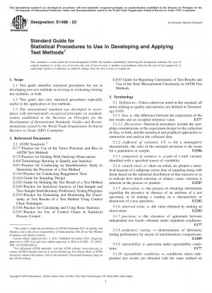 Standardhandbuch für statistische Verfahren zur Verwendung bei der Entwicklung und Anwendung von Testmethoden