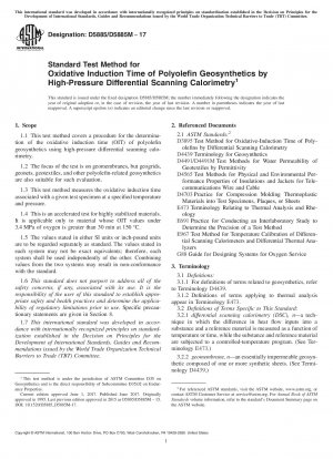 Standardtestmethode für die oxidative Induktionszeit von Polyolefin-Geokunststoffen durch Hochdruck-Differenzial-Scanning-Kalorimetrie