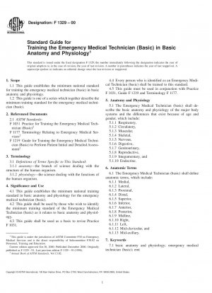Standardhandbuch für die Ausbildung des Rettungssanitäters (Grundkenntnisse) in grundlegender Anatomie und Physiologie (zurückgezogen 2006)