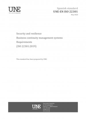 Sicherheit und Belastbarkeit – Business-Continuity-Managementsysteme – Anforderungen (ISO 22301:2019)