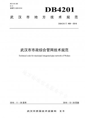 Technische Spezifikationen für das umfassende Rohrnetz der Stadt Wuhan