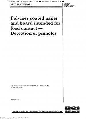 Polymerbeschichtetes Papier und Karton für den Lebensmittelkontakt – Erkennung von Nadellöchern