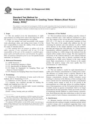 Standardtestmethode für die gesamte aktive Biomasse in Kühlturmwässern (Kool Kount Assay; KKA)