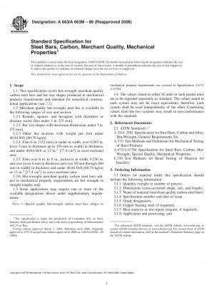 Standardspezifikation für Stabstahl, Kohlenstoff, Handelsqualität, mechanische Eigenschaften