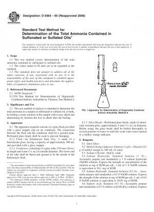 Standardtestmethode zur Bestimmung des Gesamtammoniaks, der in sulfonierten oder sulfatierten Ölen enthalten ist