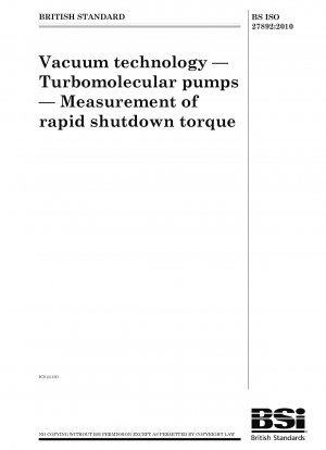 Vakuumtechnik - Turbomolekularpumpen - Messung des Schnellabschaltmoments