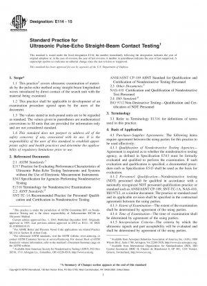Standardpraxis für die Ultraschall-Impuls-Echo-Kontaktprüfung mit geradem Strahl