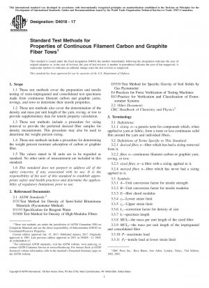 Standardtestmethoden für Eigenschaften von Kohlenstoff- und Graphitfaserkabeln mit Endlosfilamenten