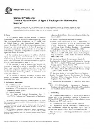 Standardpraxis für die thermische Qualifizierung von Typ-B-Verpackungen für radioaktives Material