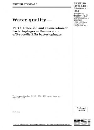 Wasserqualität. Nachweis und Zählung von Bakteriophagen. Nachweis und Zählung von Bakteriophagen. Zählung F-spezifischer RNA-Bakteriophagen