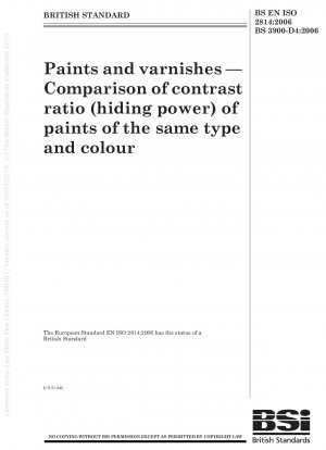 Farben und Lacke. Vergleich des Kontrastverhältnisses (Deckvermögen) von Farben gleicher Art und Farbe