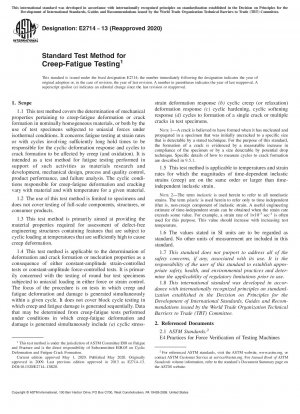 Standardtestmethode für Kriechermüdungstests