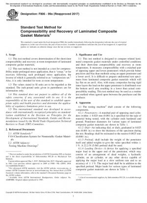 Standardtestverfahren für die Kompressibilität und Erholung von laminierten Verbunddichtungsmaterialien