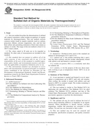 Standardtestmethode für Sulfatasche organischer Materialien mittels Thermogravimetrie