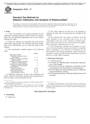 Standardtestmethoden für die Detektorkalibrierung und Analyse von Radionukliden