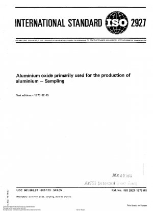 Aluminiumoxid, das hauptsächlich zur Herstellung von Aluminium verwendet wird; Probenahme