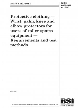 Schutzkleidung – Handgelenk-, Handflächen-, Knie- und Ellbogenschützer für Benutzer von Rollsportgeräten – Anforderungen und Prüfverfahren