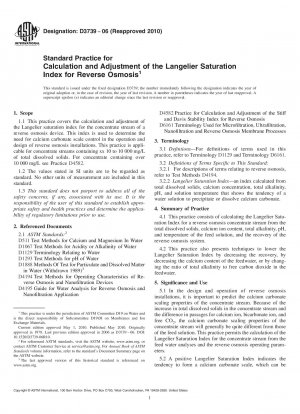 Standardpraxis zur Berechnung und Anpassung des Langelier-Sättigungsindex für Umkehrosmose