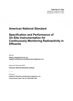 Spezifikation und Leistung von Vor-Ort-Instrumenten zur kontinuierlichen Überwachung der Radioaktivität in Abwässern