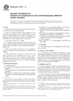 Standardtestmethode zur Analyse von Cyclohexan mittels Gaschromatographie (effektive Kohlenstoffzahl)