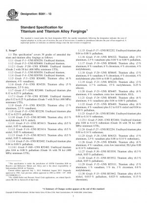 Standardspezifikation für Schmiedeteile aus Titan und Titanlegierungen