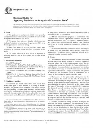 Standardhandbuch für die Anwendung von Statistiken zur Analyse von Korrosionsdaten