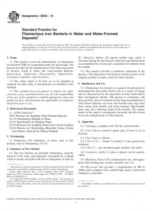 Standardpraxis für filamentöse Eisenbakterien in Wasser und wassergebildeten Ablagerungen