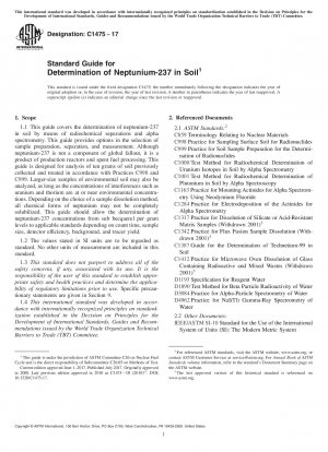 Standardhandbuch zur Bestimmung von Neptunium-237 im Boden