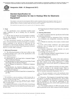 Standardspezifikation für Kupferleiter zur Verwendung in Anschlussdrähten für elektronische Geräte