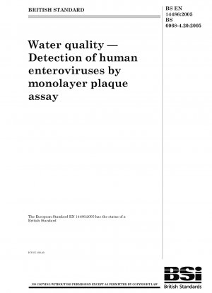 Wasserqualität – Nachweis menschlicher Enteroviren mittels Monolayer-Plaque-Assay