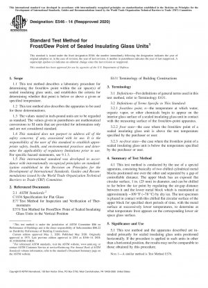 Standardtestmethode für den Frost-/Taupunkt von versiegelten Isolierglaseinheiten