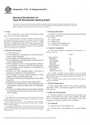 Standardspezifikation für Borosilikat-Dichtungsglas Typ 58