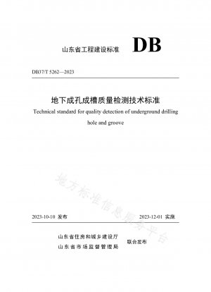 Technischer Standard für die Qualitätsprüfung von unterirdischen Löchern und Rillen