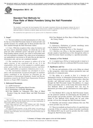 Standardtestmethoden für die Durchflussrate von Metallpulvern unter Verwendung des Hall-Flowmeter-Trichters