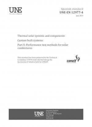 Thermische Solarsysteme und Komponenten – Maßgeschneiderte Systeme – Teil 4: Leistungstestmethoden für Solarkombispeicher