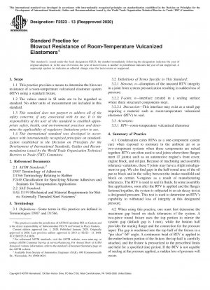Standardpraxis für die Ausblasbeständigkeit von bei Raumtemperatur vulkanisierten Elastomeren