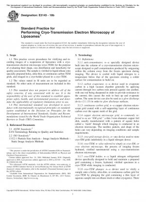 Standardpraxis für die Durchführung der Kryo-Transmissionselektronenmikroskopie von Liposomen