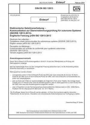 Elektronische Abrechnung Autonomes System Compliance-Überprüfung Kommunikationsänderung 1 (Entwurf)