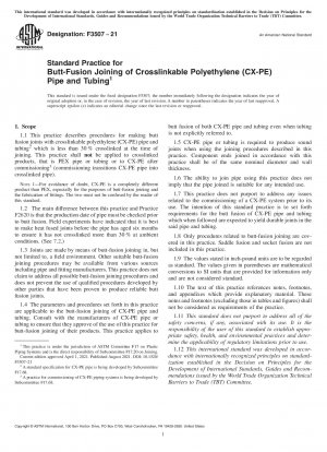 Standardpraxis für die Stumpfschmelzverbindung von Rohren und Schläuchen aus vernetzbarem Polyethylen (CX-PE).