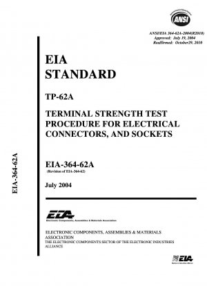 TP-62A-Klemmenfestigkeitstestverfahren für elektrische Anschlüsse und Steckdosen